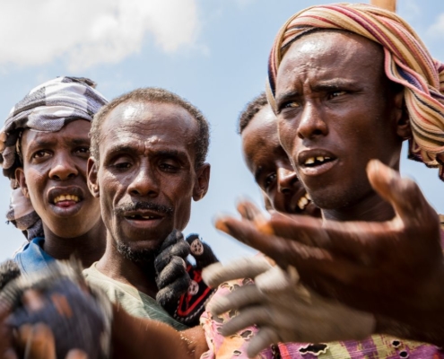 Portraits journalistique de quatre Afars en gros plan