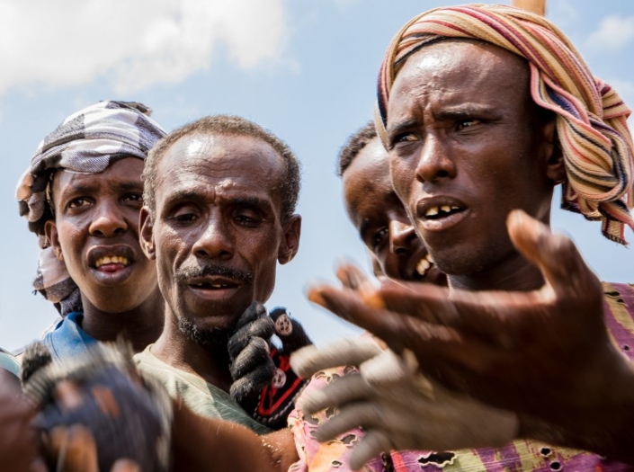 Portraits journalistique de quatre Afars en gros plan