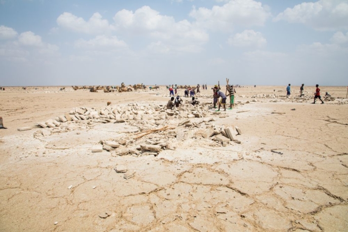 Vue panoramique sur la lac Assalé, dans le Danakil