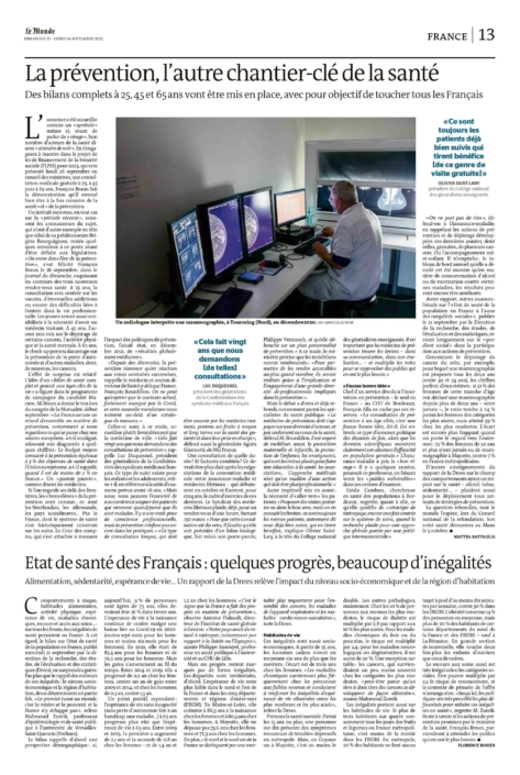 Publication dans le monde sur la prévention en médecine - photo d'un radiologue devant des écran